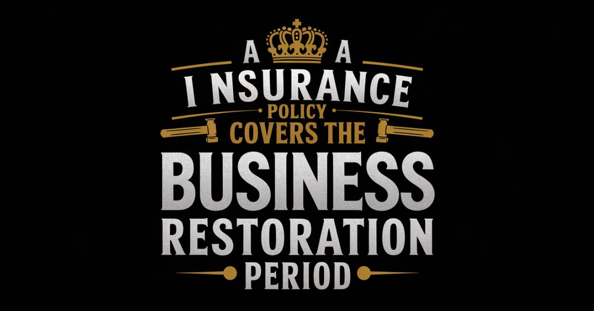 A Insurance Policy Covers a Business During the Restoration Period