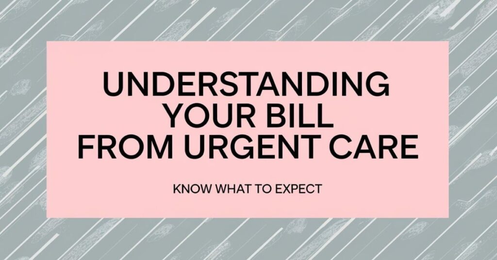 Understanding Your Bill from Urgent Care