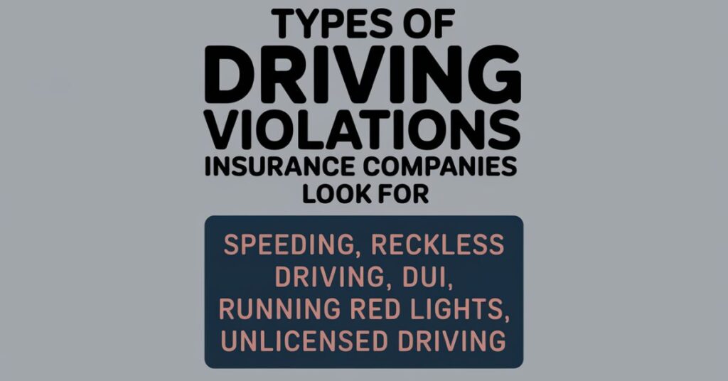 Types of Driving Violations Insurance Companies Look For